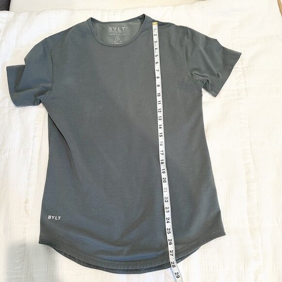 BYLT Shirt Mens Small Green Lux Drop Cut S/S Short Sleeve Stretch Casual - Picture 8 of 8